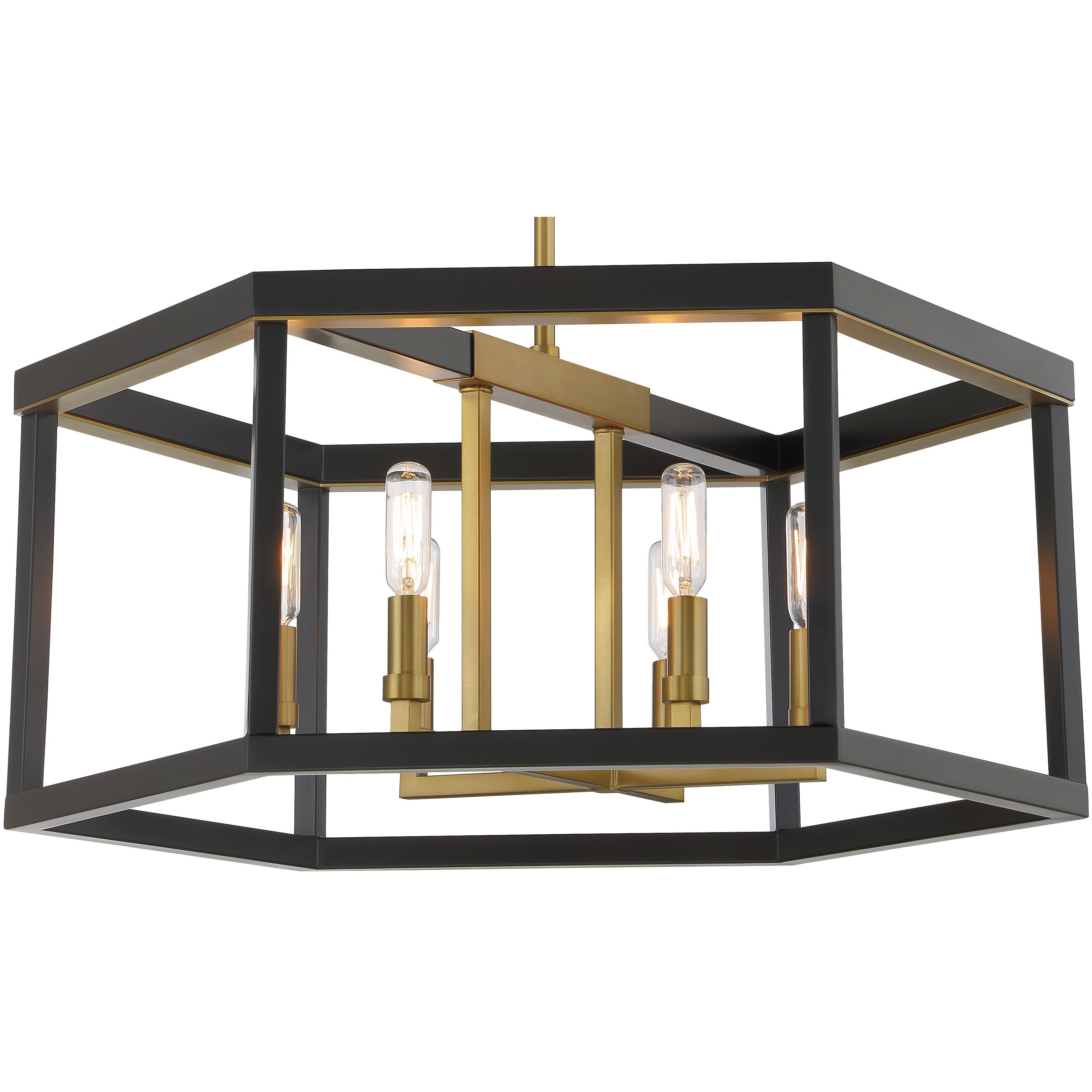 Union Estates 6 Light 24 inch Coal And Soft Brass Island Light Ceiling Light